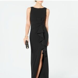 Betsy & Adam Sleeveless Ruffle Detail Gown Dress Size 12 B1091